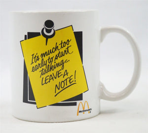 VINTAGE McDonald's Leave a Note Ceramic Coffee Mug