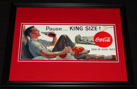 Vintage Coca Cola King Size Framed 11x14 Poster Display Official Repro