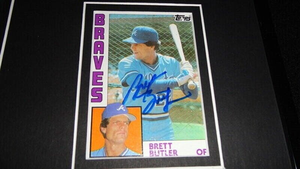 Brett Butler Signed Framed 11x17 Photo Display Braves Sliding