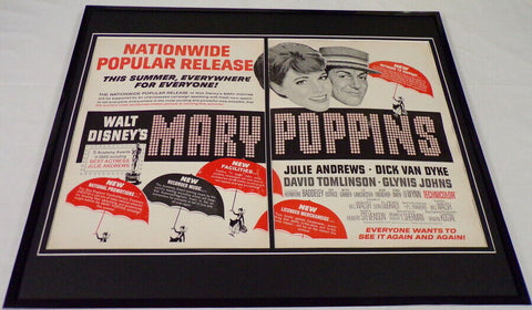 1966 Mary Poppins 16x20 Framed ORIGINAL Industry Advertisement Julie Andrews