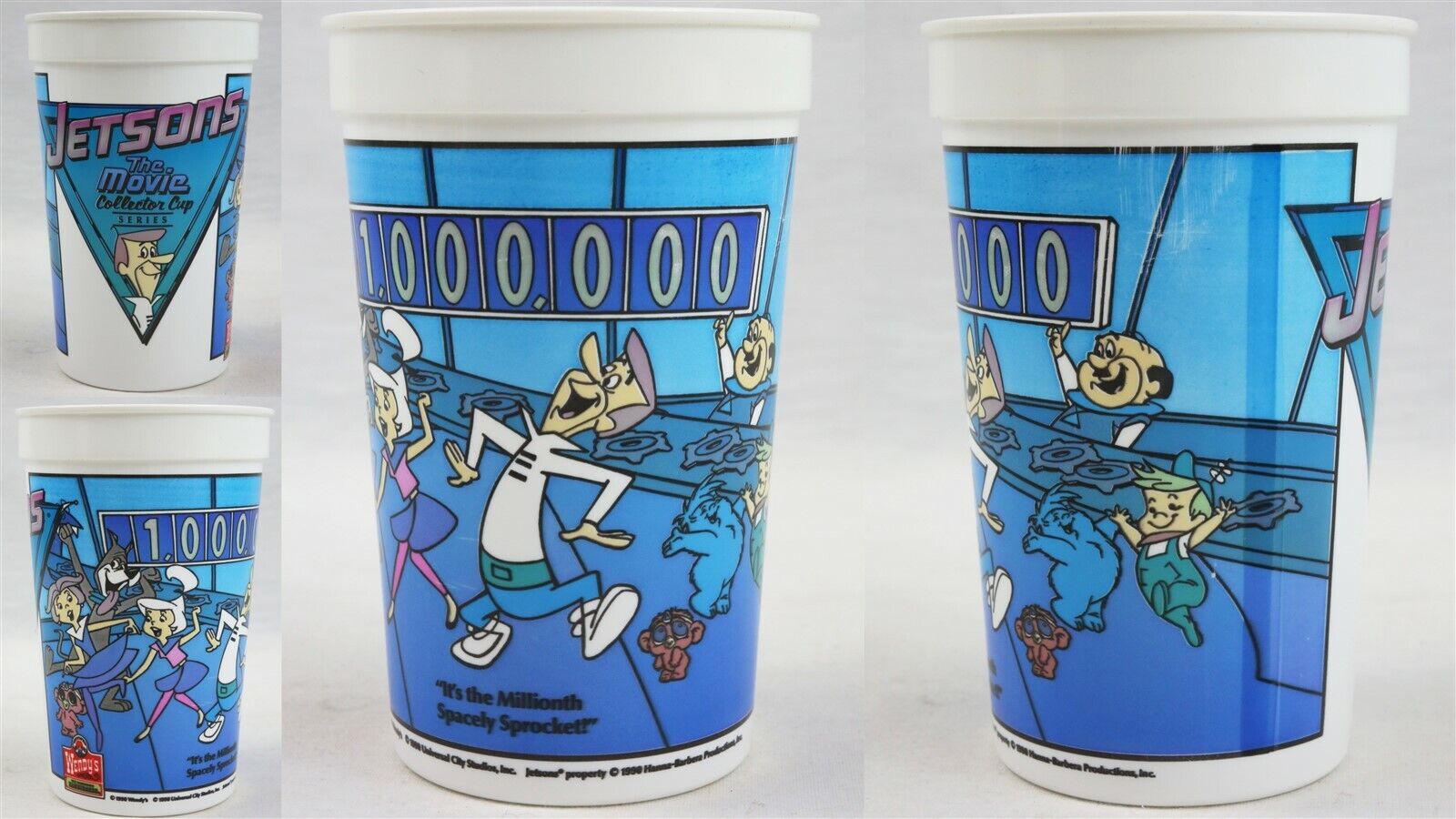 VINTAGE 1990 Wendy's Jetsons the Movie Plastic Souvenir Cup Millionth Sprocket