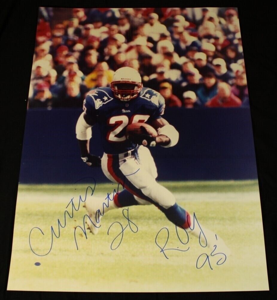 Curtis Martin HUGE Signed 30x40" Poster Photo w/ ROY Inscription SOP Patriots