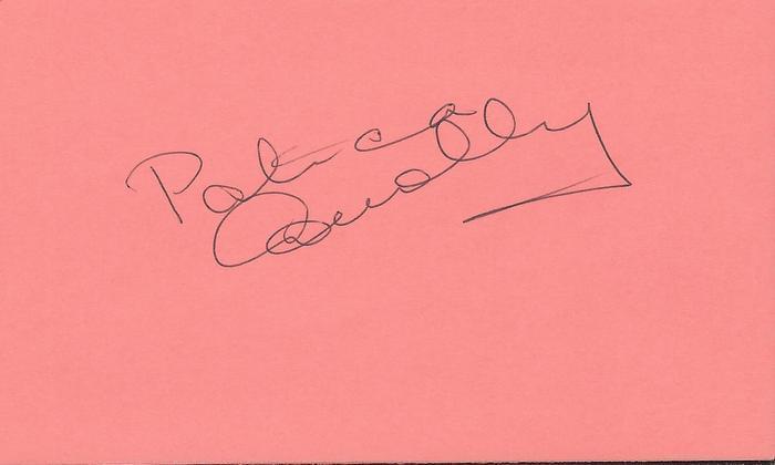 Patricia Conolly Signed 3x5 Index Card 