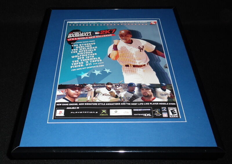 MLB 2K7 Playstation 3 PS3 11x14 Framed ORIGINAL Advertisement Derek Jeter