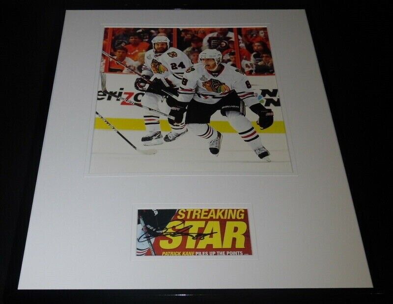 Patrick Kane Signed Framed 16x20 Photo Display JSA Blackhawks