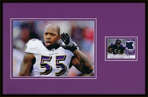 Terrell Suggs Framed 11x17 Game Used Jersey & Photo Display Ravens