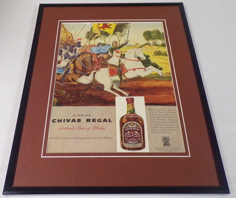 1958 Chivas Regal 12 Yr Old Whiskey Framed ORIGINAL Vintage Advertisement  