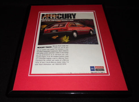 1989 Mercury Tracer Framed 11x14 ORIGINAL Vintage Advertisement