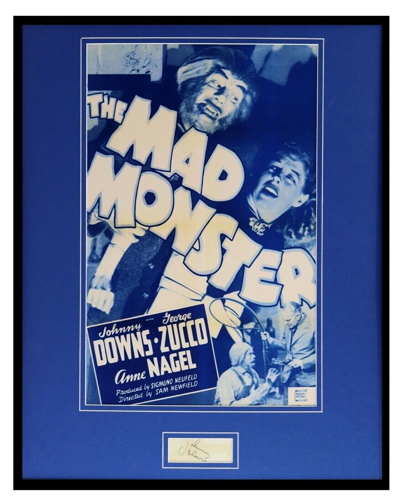 Johnny Downs Signed Framed Mad Monster 16x20 Poster Display JSA