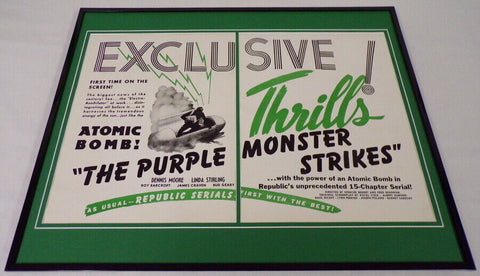 1945 The Purple Monster Strikes 16x20 Framed VINTAGE Industry Advertisement  