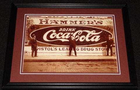 Vintage Coca Cola Bristol Drug Store Framed 11x14 Poster Display Official Repro