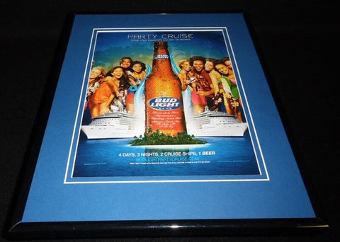 2008 Bud Light Beer Party Cruise Framed 11x14 ORIGINAL Vintage Advertisement 