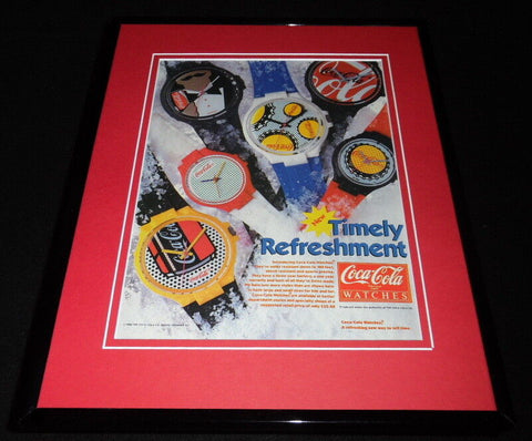 1986 Coca Cola Watches Framed 11x14 ORIGINAL Vintage Advertisement