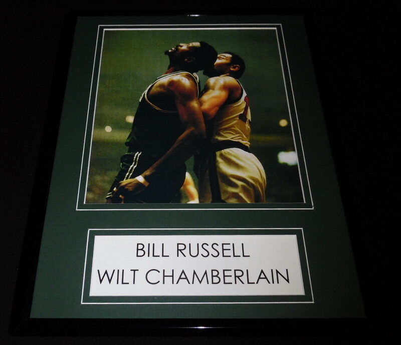 Bill Russell vs Wilt Chamberlain Framed 11x14 Photo Display Celtics 76ers