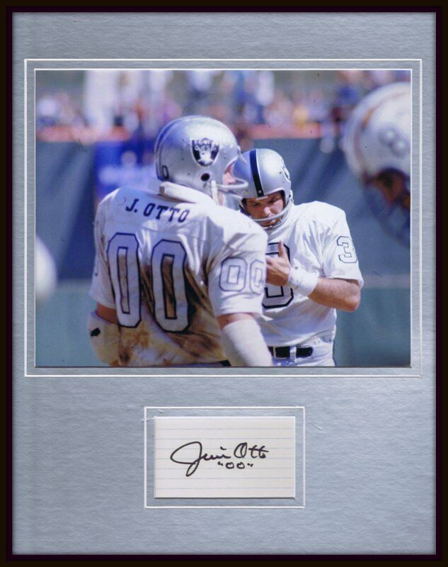 Jim Otto Signed Framed 11x14 Photo Display Oakland Raiders 