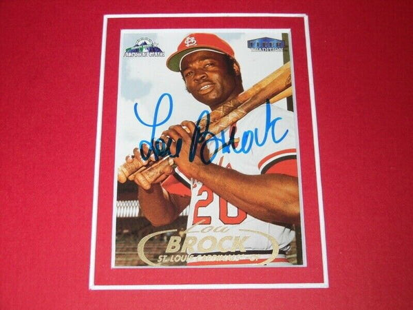 Lou Brock Signed Framed 16x20 Photo Set SOP St Louis Cardinals B