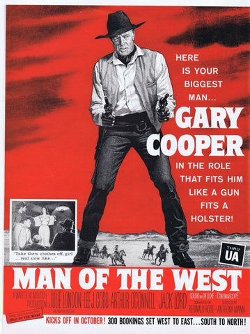 Man of the West 1958 ORIGINAL Vintage 9x12 Industry Ad Gary Cooper Julie London