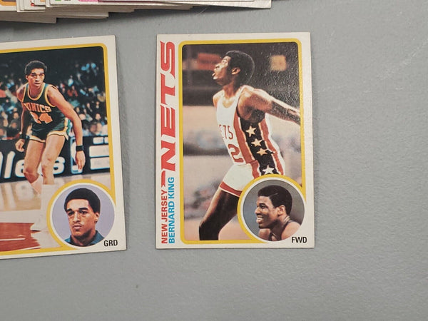 1978-79 Topps Basketball Starter Set Lot 63/132 47% Complete Bernard King RC