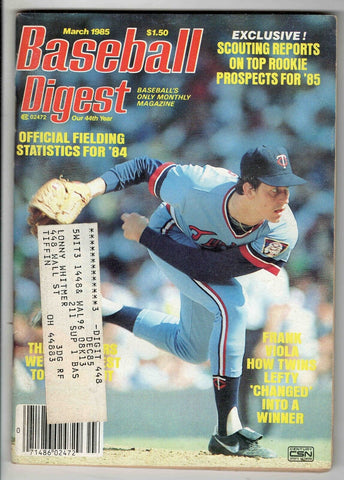 Mar 1985 Baseball Digest Magazine Frank Viola Twins