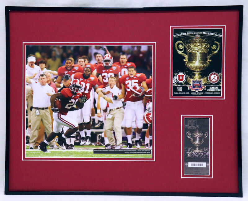 2009 Sugar Bowl Alabama Utah Framed 16x20 Photo & Repro Ticket & Program Set