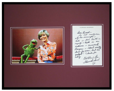 Florence Henderson Signed Framed 16x20 Handwritten Letter & Photo Display 