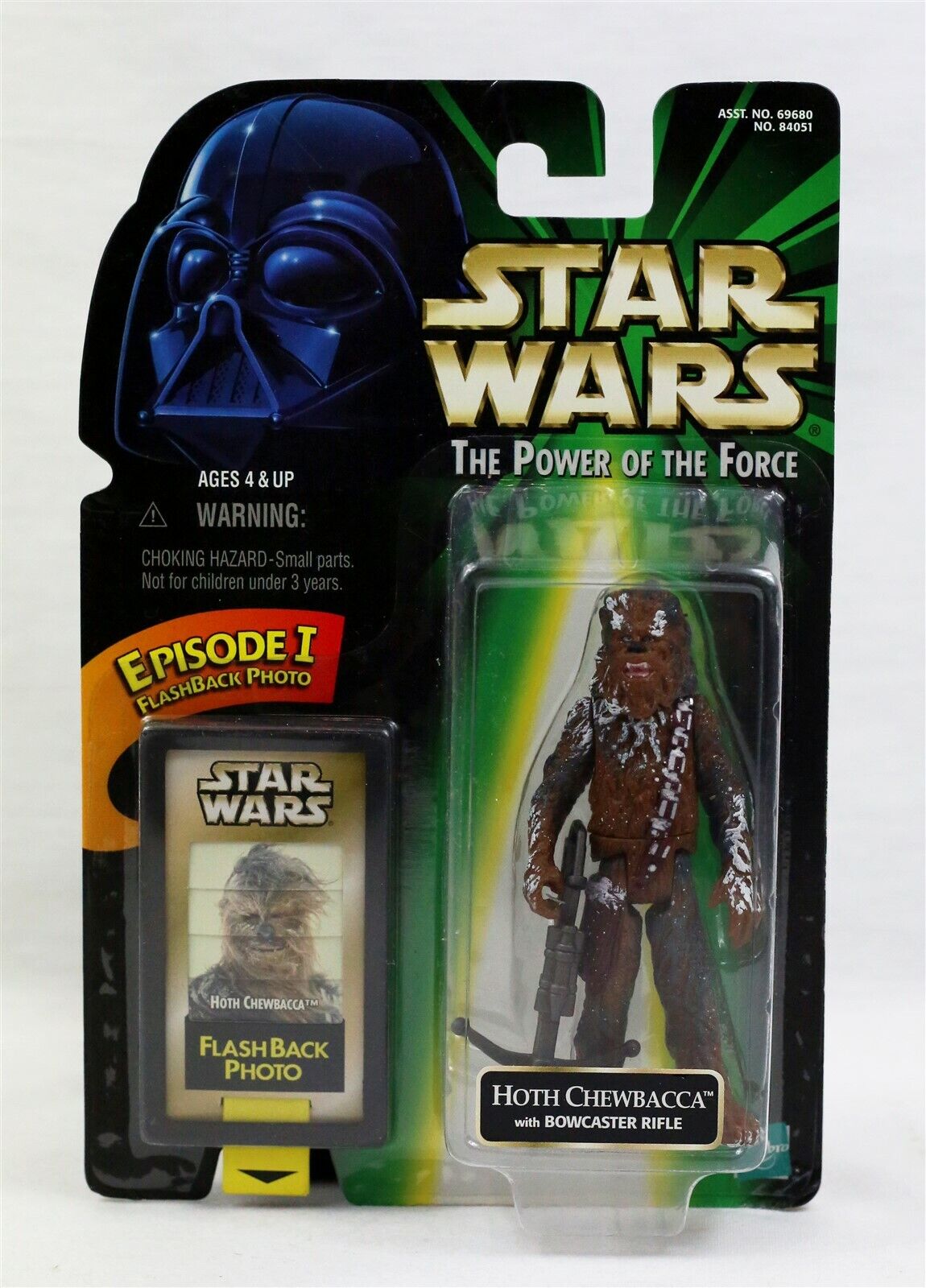 VINTAGE SEALED 1998 Star Wars POTF Hoth Chewbacca + Bowcaster Action Figure