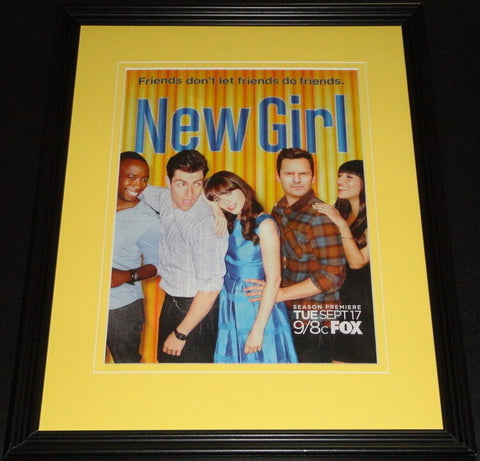 New Girl 2013 Framed 11x14 ORIGINAL Vintage Advertisement Zooey Deschanel Fox