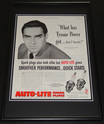 1953 Auto Lite Spark Plugs ORIGINAL Framed 12x18 Vintage Advertisement Display