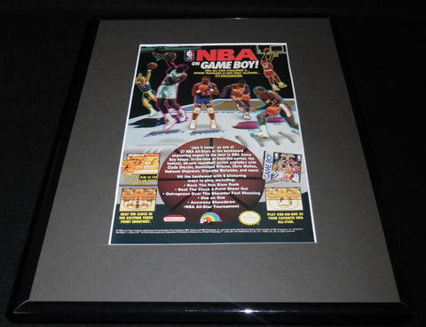 NBA All Star Challenge 2 1992 Game Boy Framed 11x14 ORIGINAL Advertisement