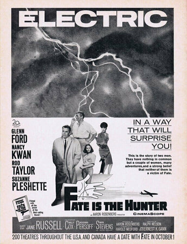 1964 Fate is the Hunter ORIGINAL Vintage 9x12 Industry Ad Glenn Ford Nancy Kwan