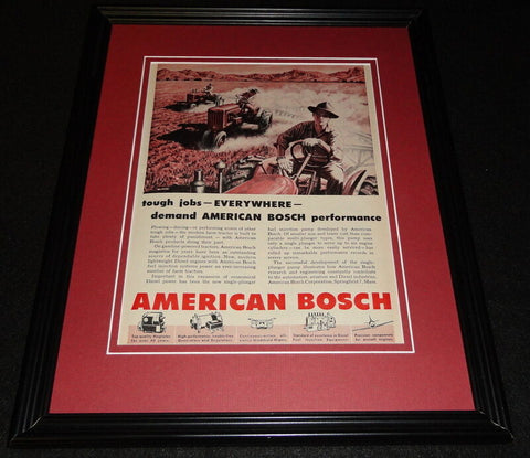 1951 American Bosch Framed 11x14 ORIGINAL Vintage Advertisement