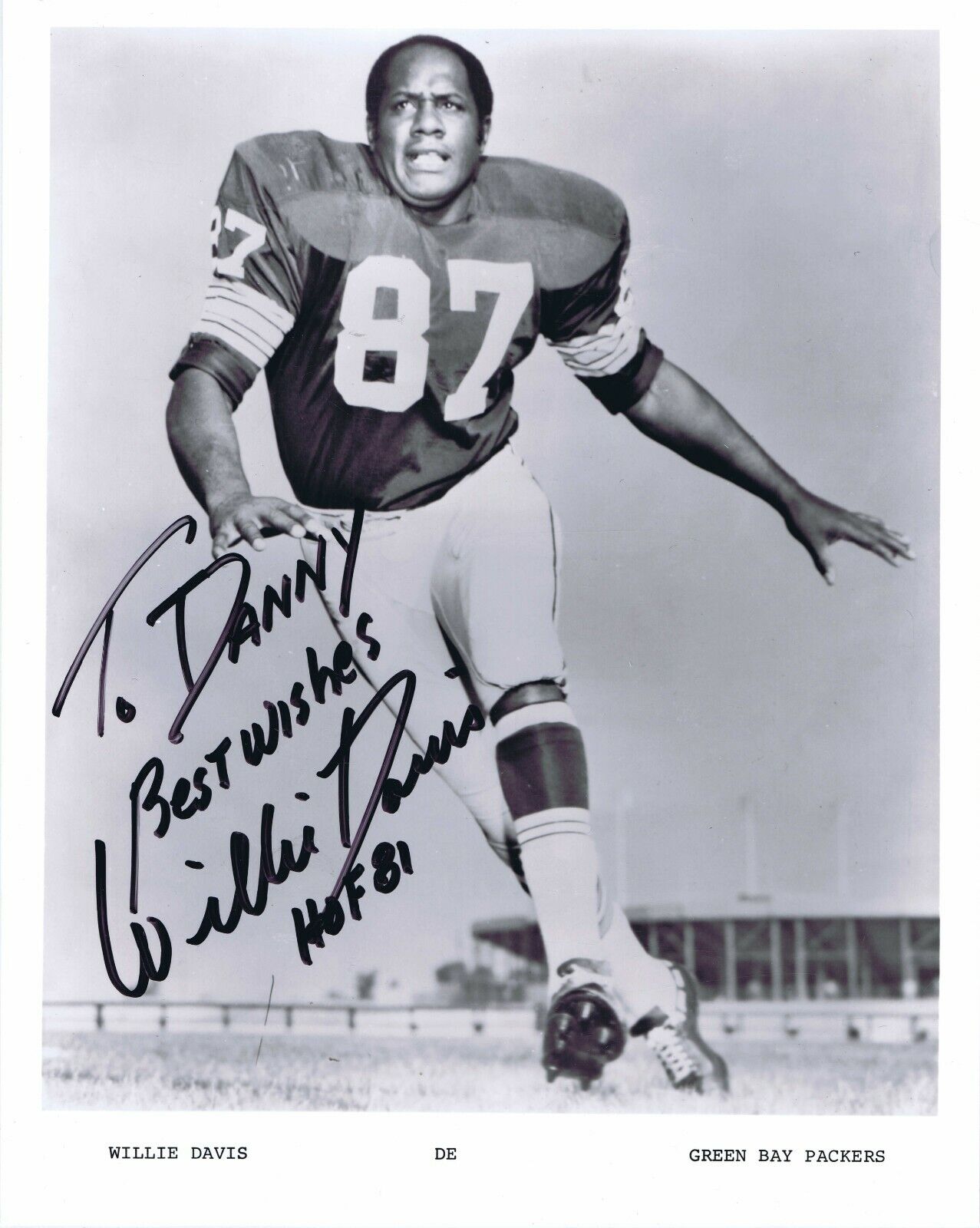 Willie Davis Signed Vintage 8x10 Photo Packers