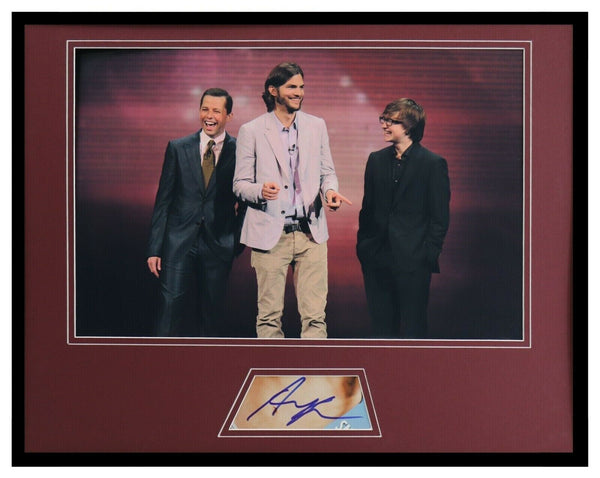 Ashton Kutcher Signed Framed 16x20 Photo Display Two and a Half Men