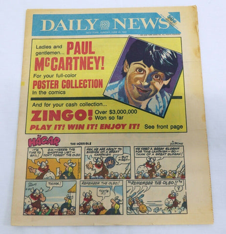 ORIGINAL Vintage June 20 1982 NY Daily News Comics Section Paul McCartney