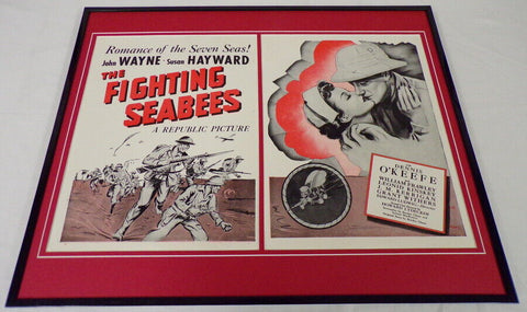 1944 Fighting Seabees 16x20 Framed ORIGINAL Industry Advertisement John Wayne