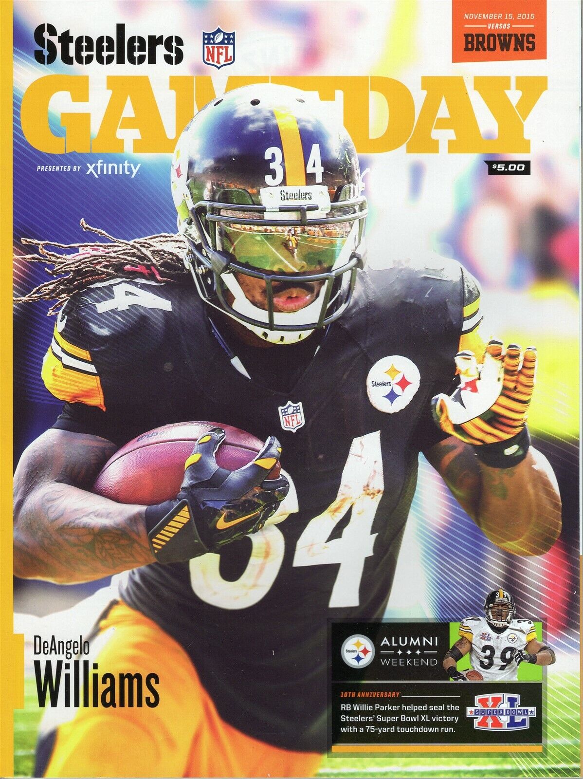 Nov 15 2015 Cleveland Browns Pittsburgh Steelers Program Manizel Roethlisberger