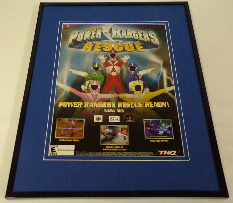 Power Rangers Rescue Ready 2000 N64 Framed 11x14 ORIGINAL Advertisement 