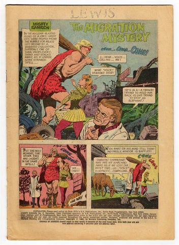 Mighty Samson #8 ORIGINAL Vintage 1966 Gold Key Comics 