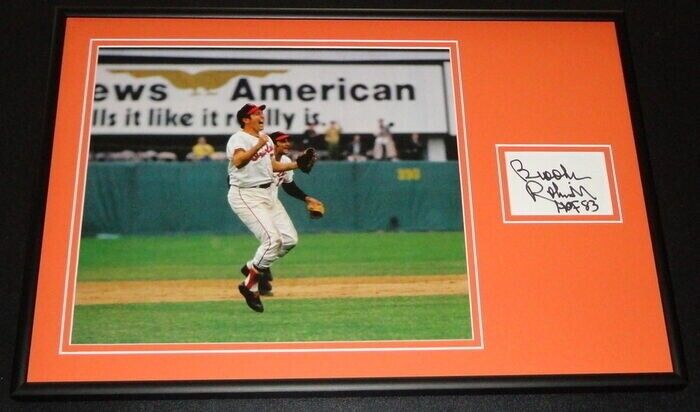 Brooks Robinson Signed Framed 12x18 Photo Display Orioles