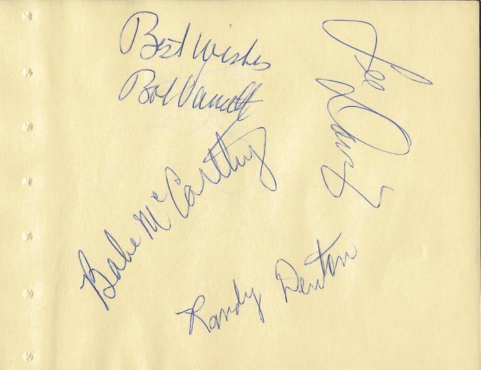 Babe McCarthy Randy Denton + 3 Signed Vintage Album Page Memphis Pros