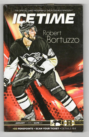 VINTAGE Jan 7 2015 Pittsburgh Penguins Boston Bruins Program P Bergeron 2 Goals