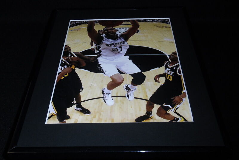 Tim Duncan DUNK Framed 11x14 Photo Display Spurs vs Jazz