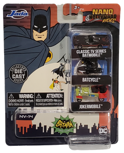 NEW SEALED Nano Hollywood Rides BATMAN Classic TV Series Die Cast Car 3 Pack