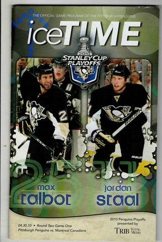 Apr 30 2010 Canadiens Penguins Playoff Program Sidney Crosby 2 Assists