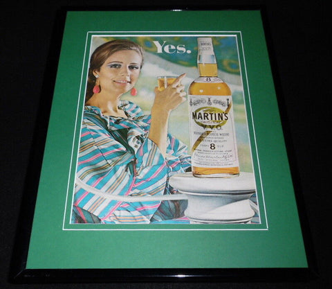 1966 Martin's VVO Scotch Whisky YES Framed 11x14 ORIGINAL Vintage Advertisement