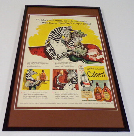 1942 Calvert Whiskey Framed 11x17 ORIGINAL Vintage Advertising Poster