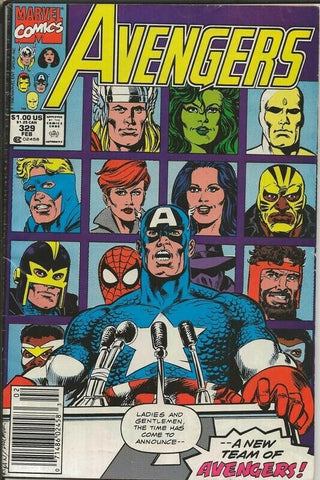 Avengers #329 ORIGINAL Vintage 1991 Marvel Comics Captain America