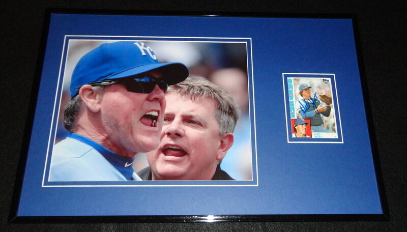 Ned Yost Signed Framed 11x17 Photo Display Royals