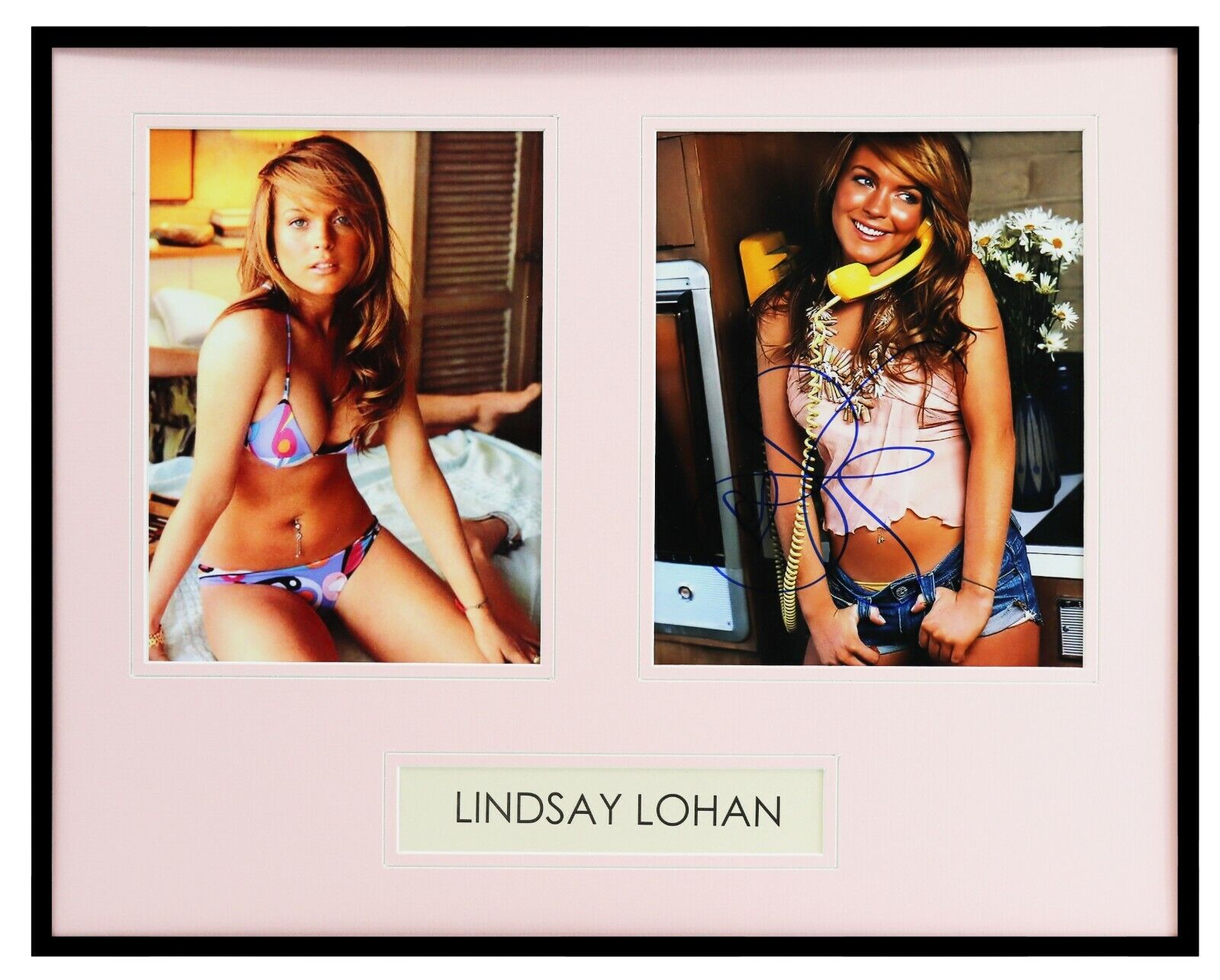 Lindsay Lohan Signed Framed 16x20 Bikini Photo Display 