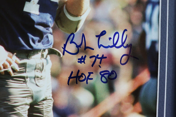 Bob Lilly Signed Framed 16x20 Photo Set JSA Cowboys vs Bart Starr